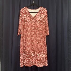 Red Floral Women's Dress